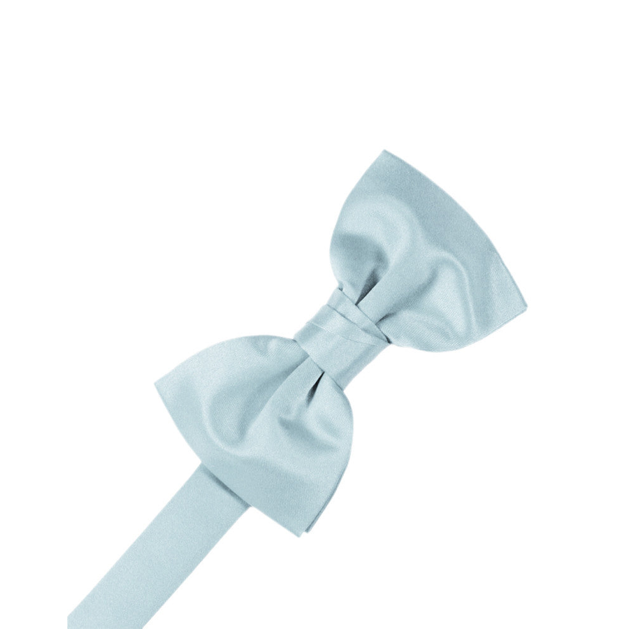 Mens Satin Light Blue Bow Tie